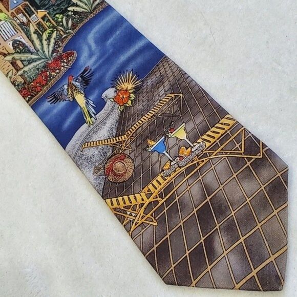 Tropical Paradise Silk Tie by Van Heusen - Picture 4 of 8